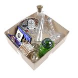 Box with crystal and glassware