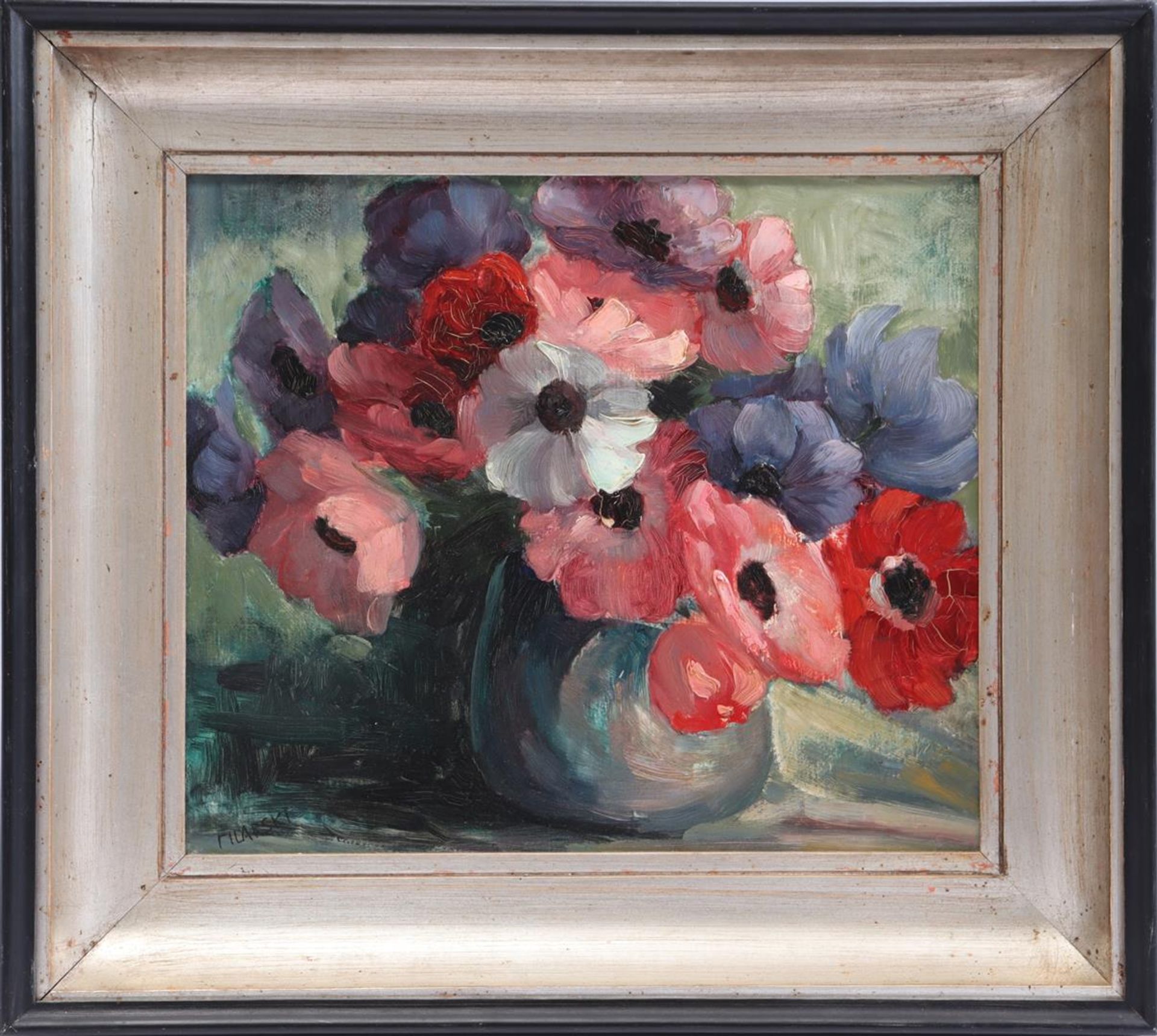 With signature Filarski, pot with anemones - Image 2 of 8