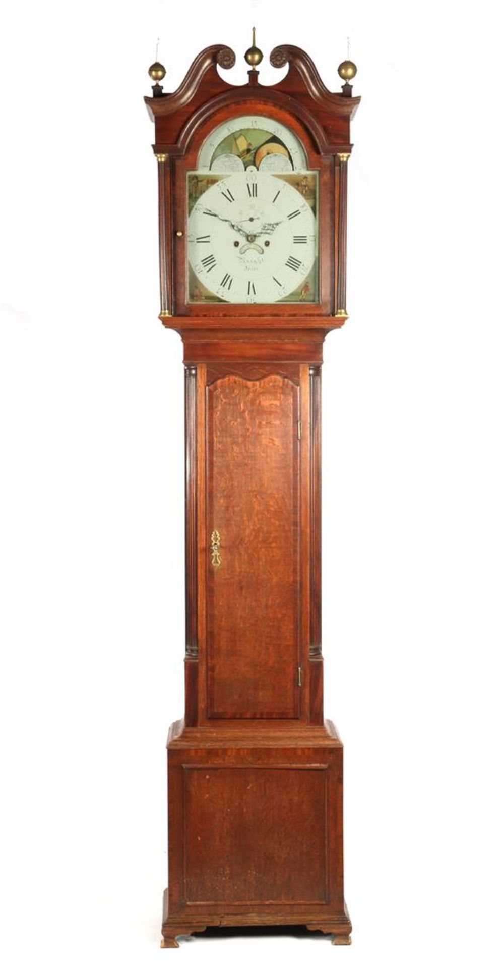 English longcase watch with painted dial