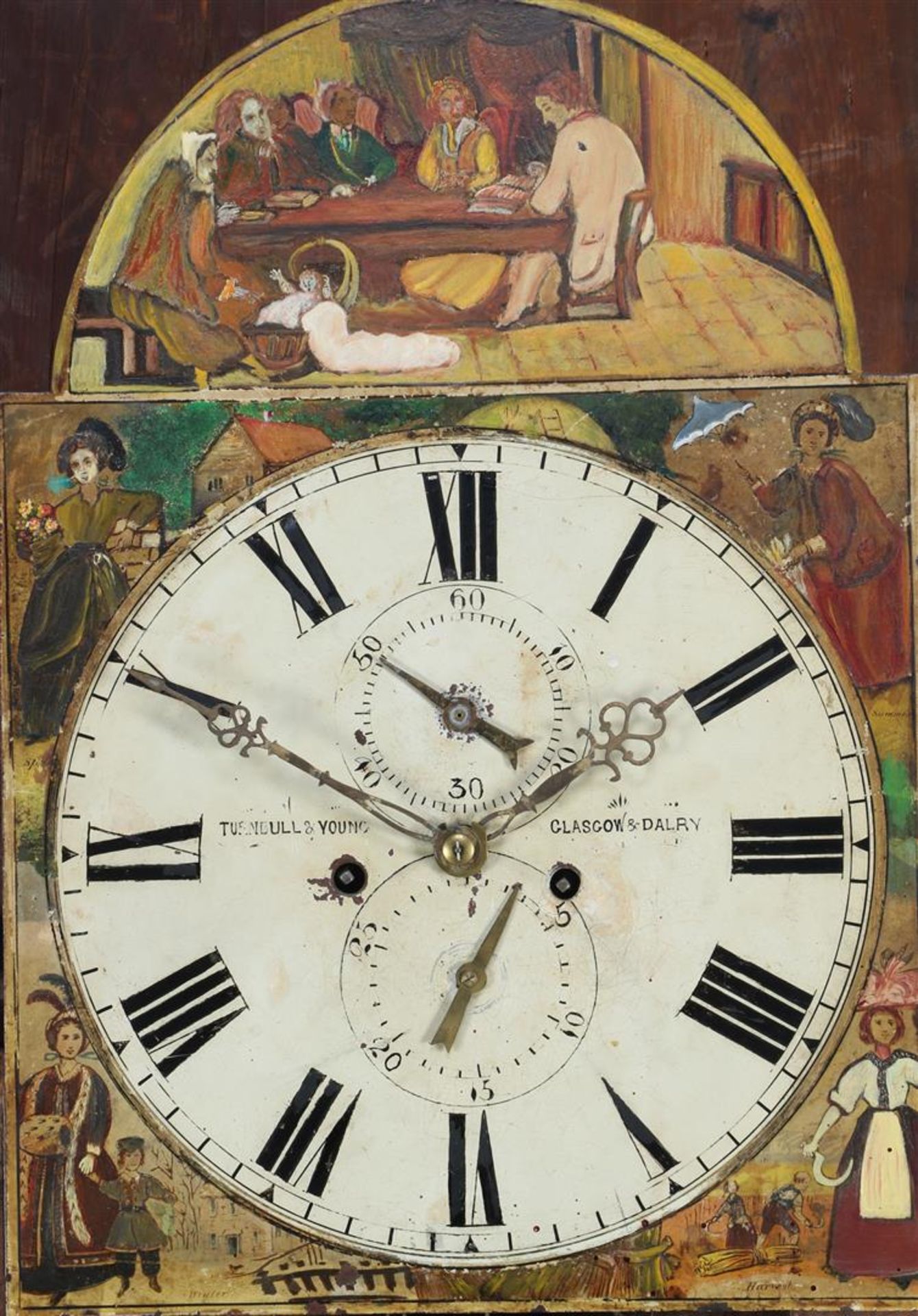 English longcase watch with painted dial depicting the four seasons - Bild 2 aus 2