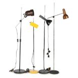 4 adjustable 1970s floor lamps