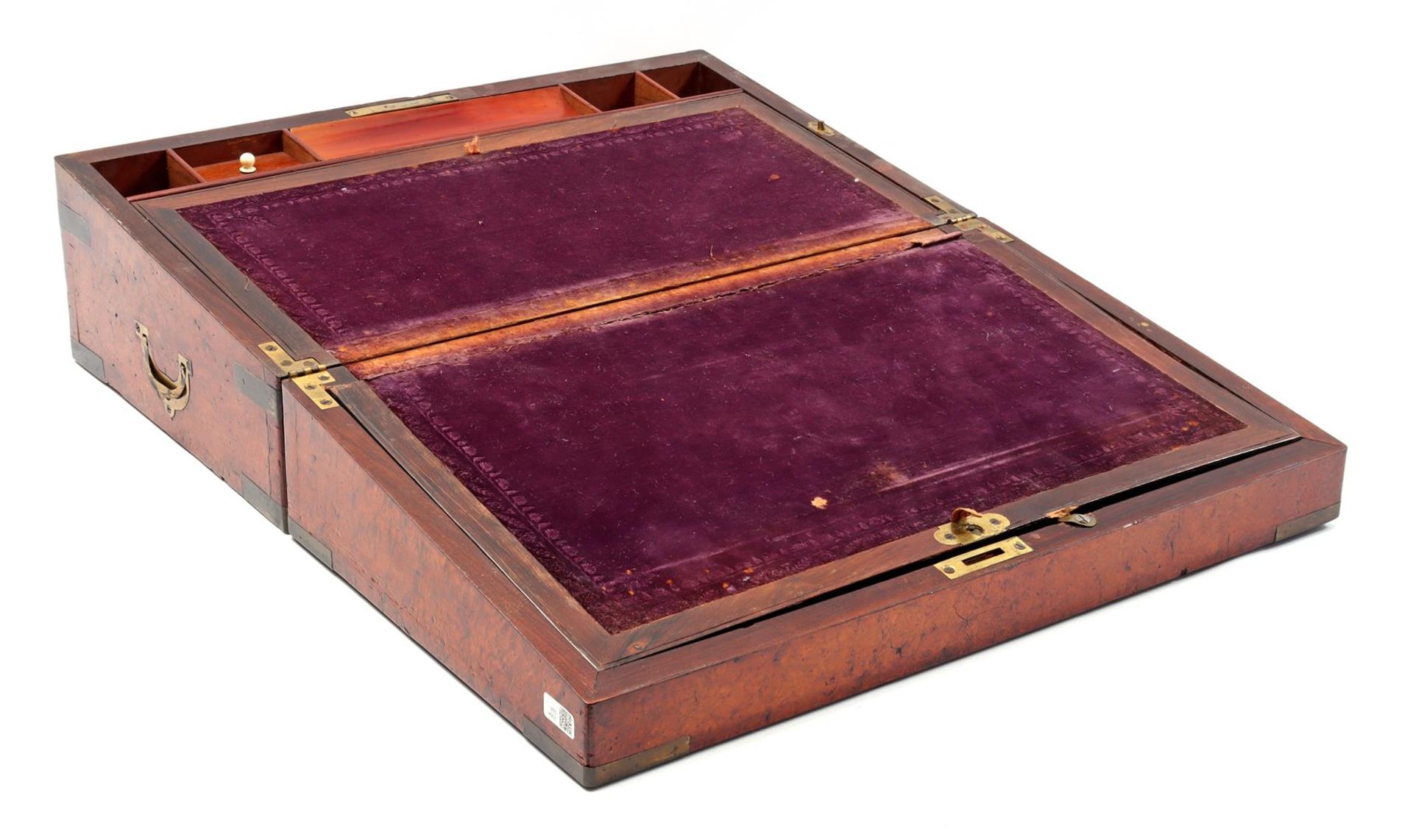 Mahogany with maple veneer writing box 