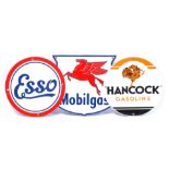 3 enamelled advertising signs Esso