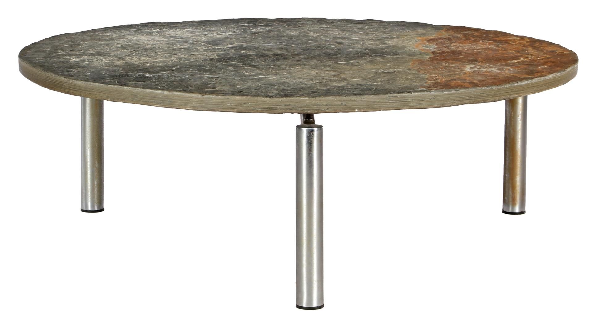 Coffee table with natural stone top 