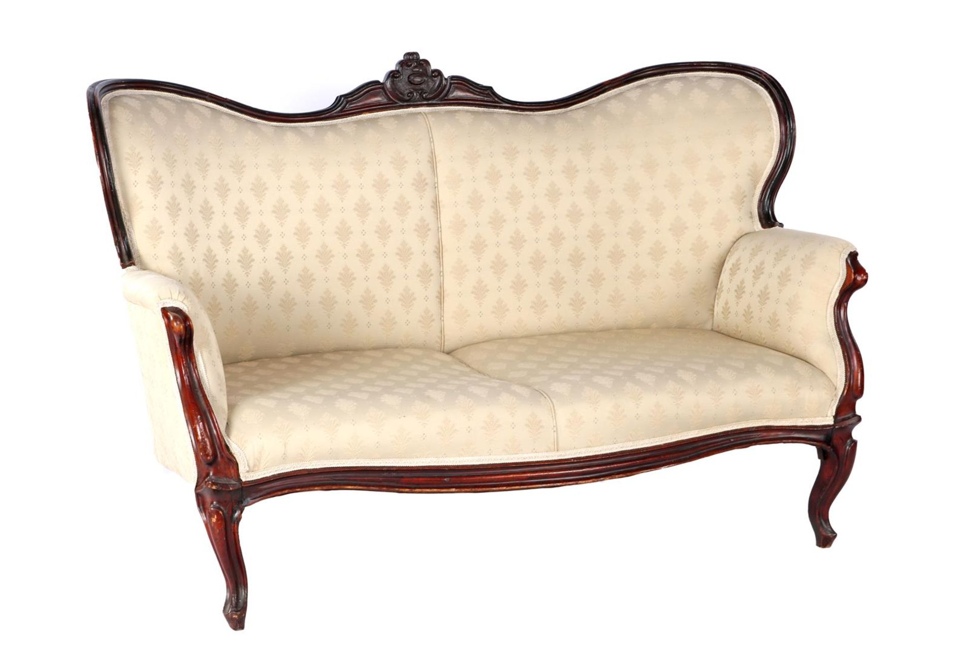 Noten Biedermeier upholstered butterfly sofa with floral motif