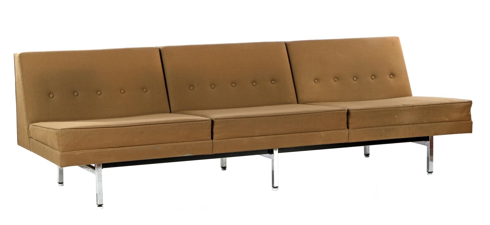George Nelson (1908-1986) 3-seater army green upholstered sofa