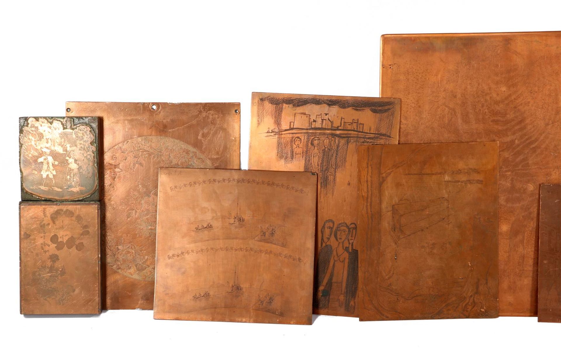 Copper plates used for various printing techniques with various decors - Bild 4 aus 4