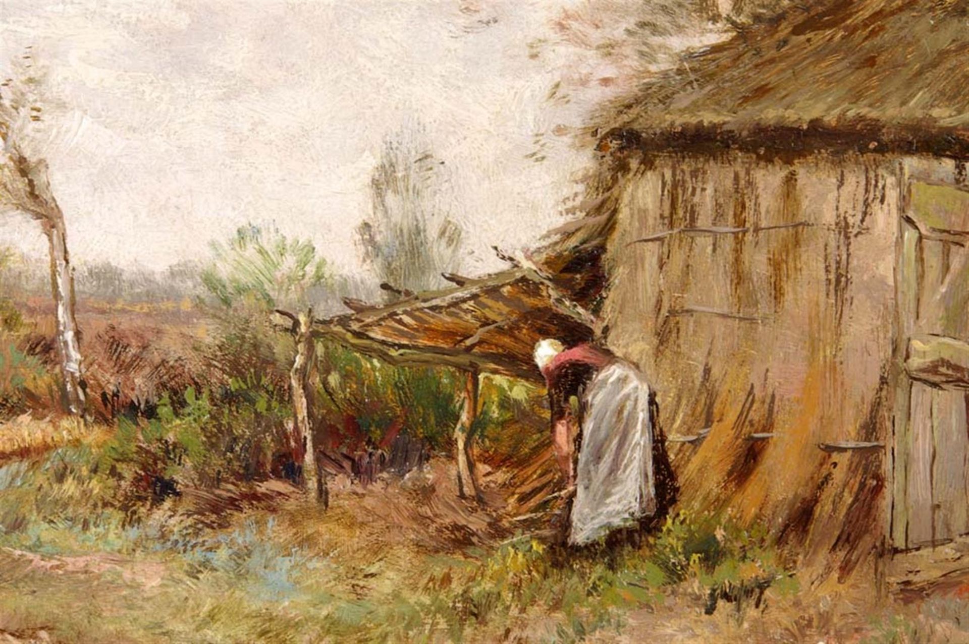 Monogram W de St, Woman near hut on heather - Bild 3 aus 4