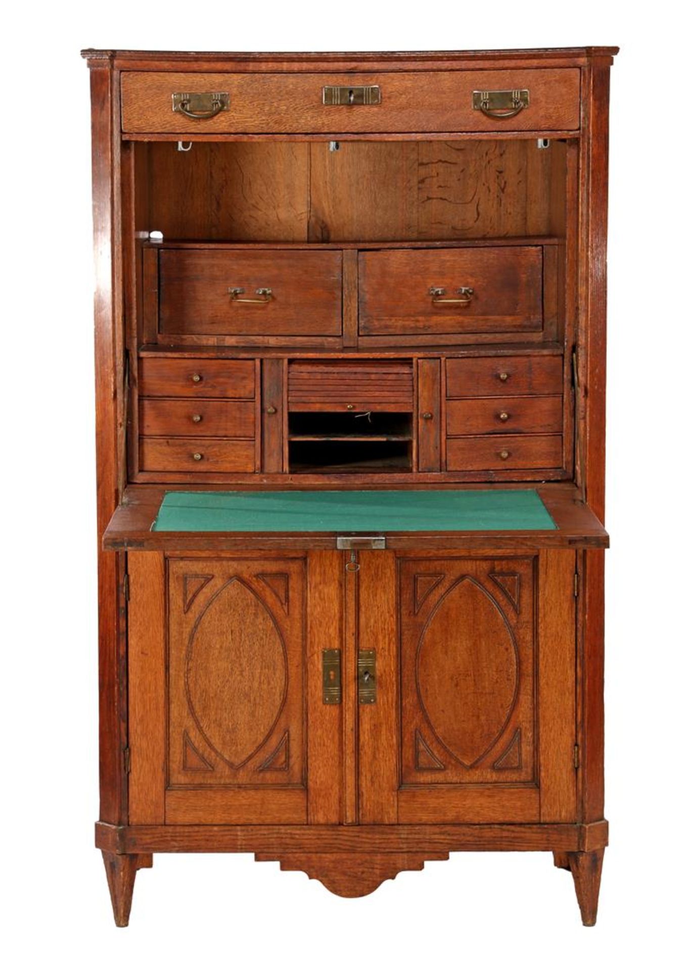 Oak flap desk, 19th century