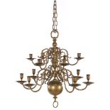 Bronze 12-light double candle globe crown