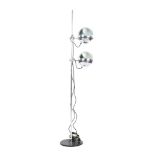 Chrome-plated metal 2-light floor lamp