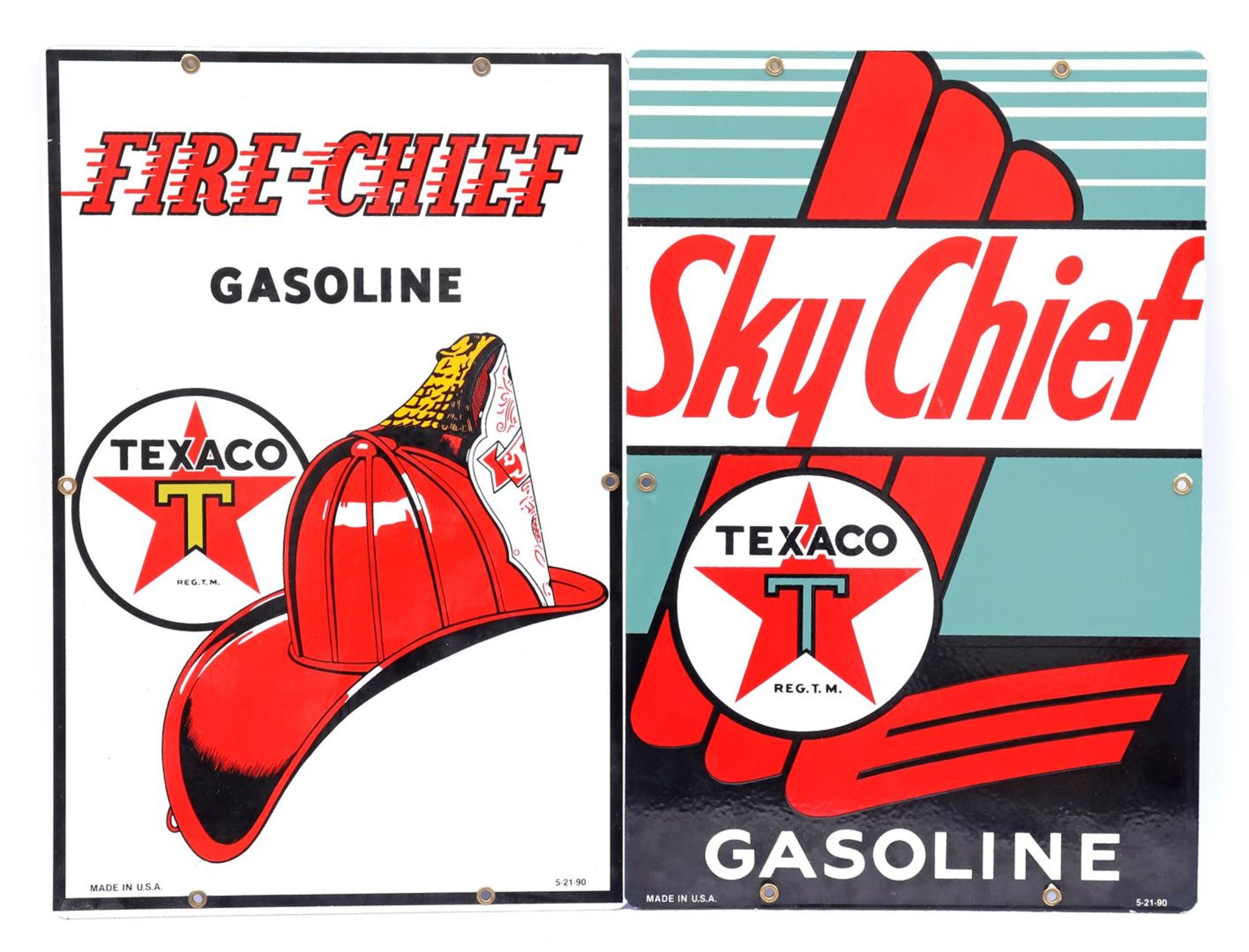 2 enamelled advertising signs Texaco