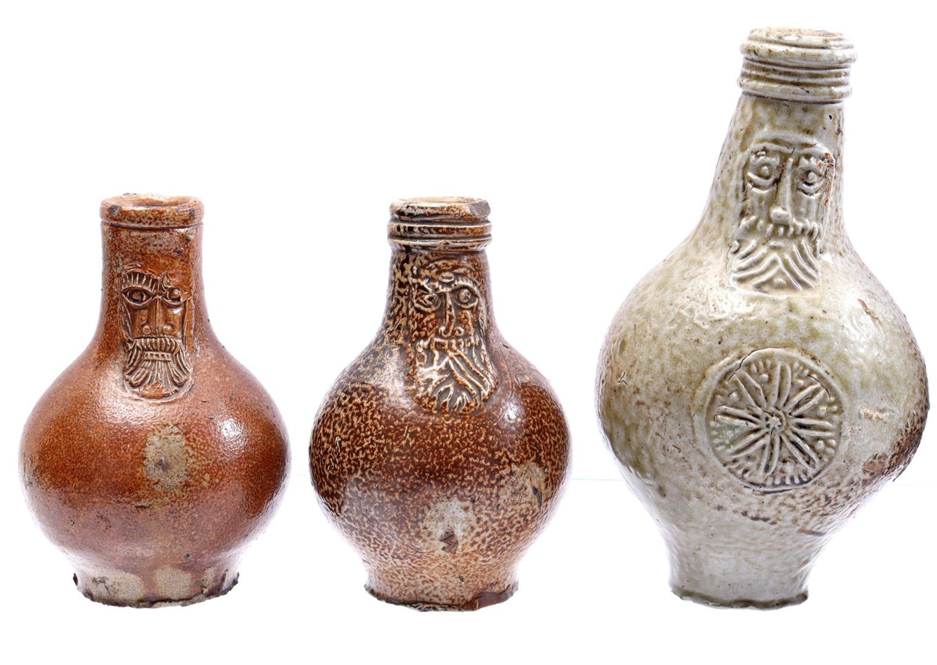 5 vitrified clay pottery bearded man jars - Bild 4 aus 8