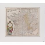 Antique topographic map Regni Galliae Franciae et Navarrae