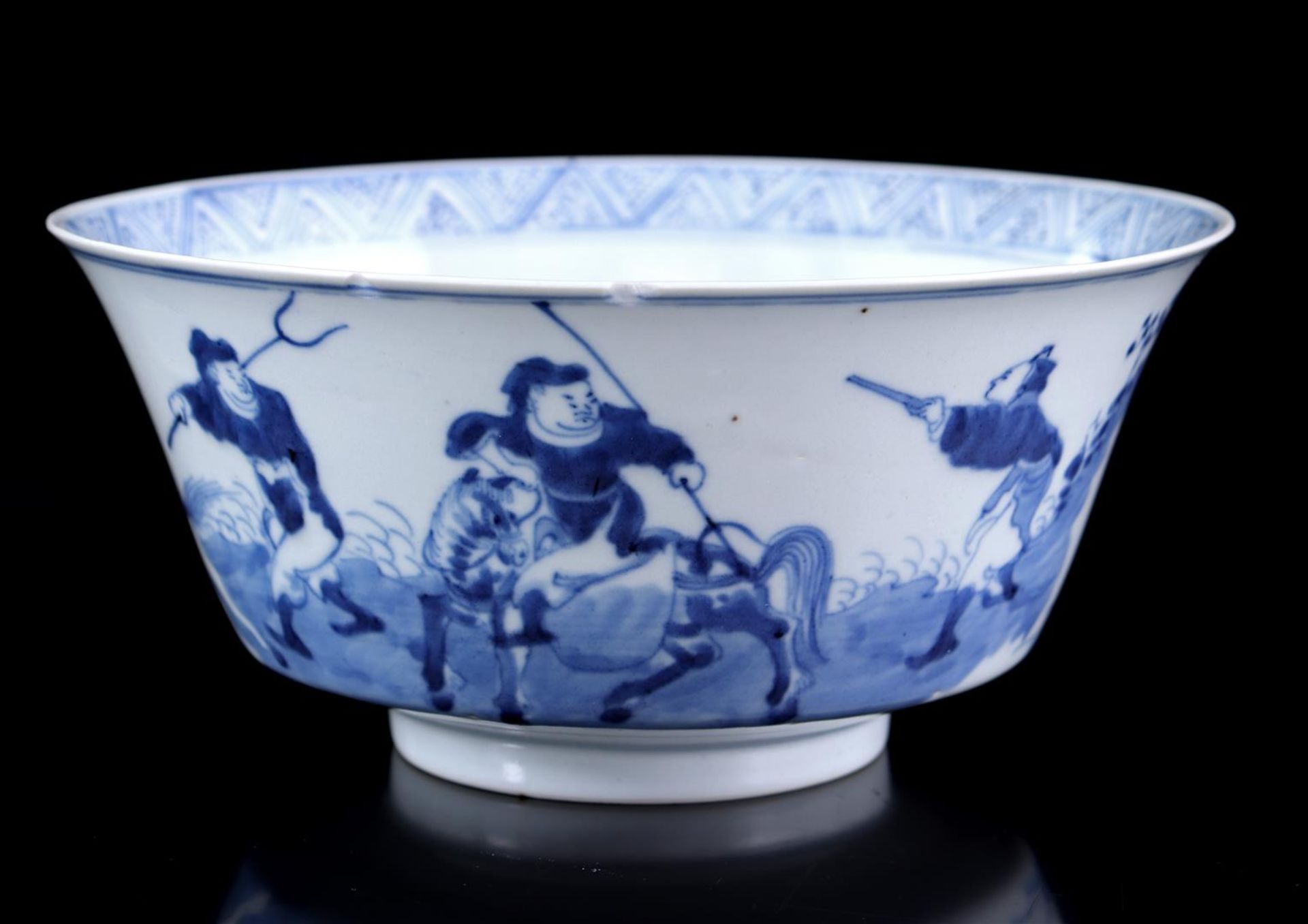 Porcelain bowl with blue and white decor of a house in a mountain landscape  - Bild 3 aus 6