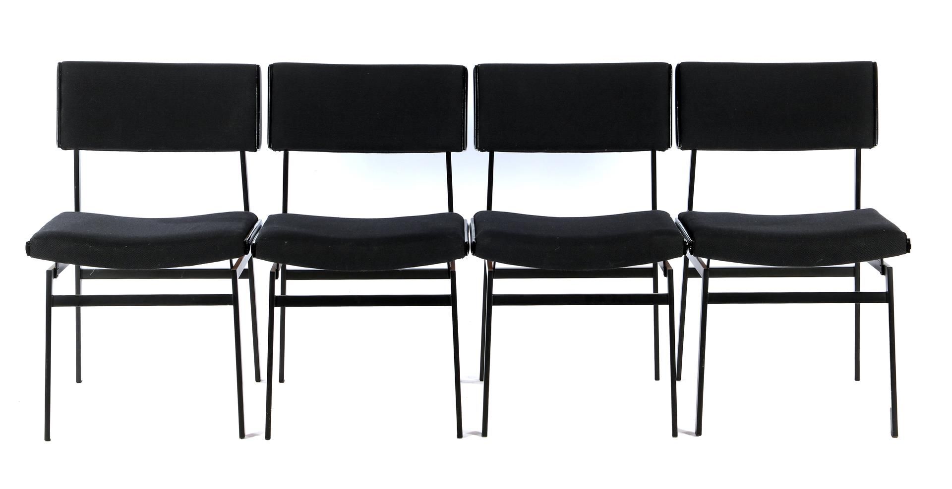 4 blackened metal dining room chairs