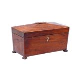 Mahogany box with holder for a round bus and 2 trays