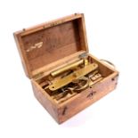 Jean Francois Richer brass theodolite in wooden box