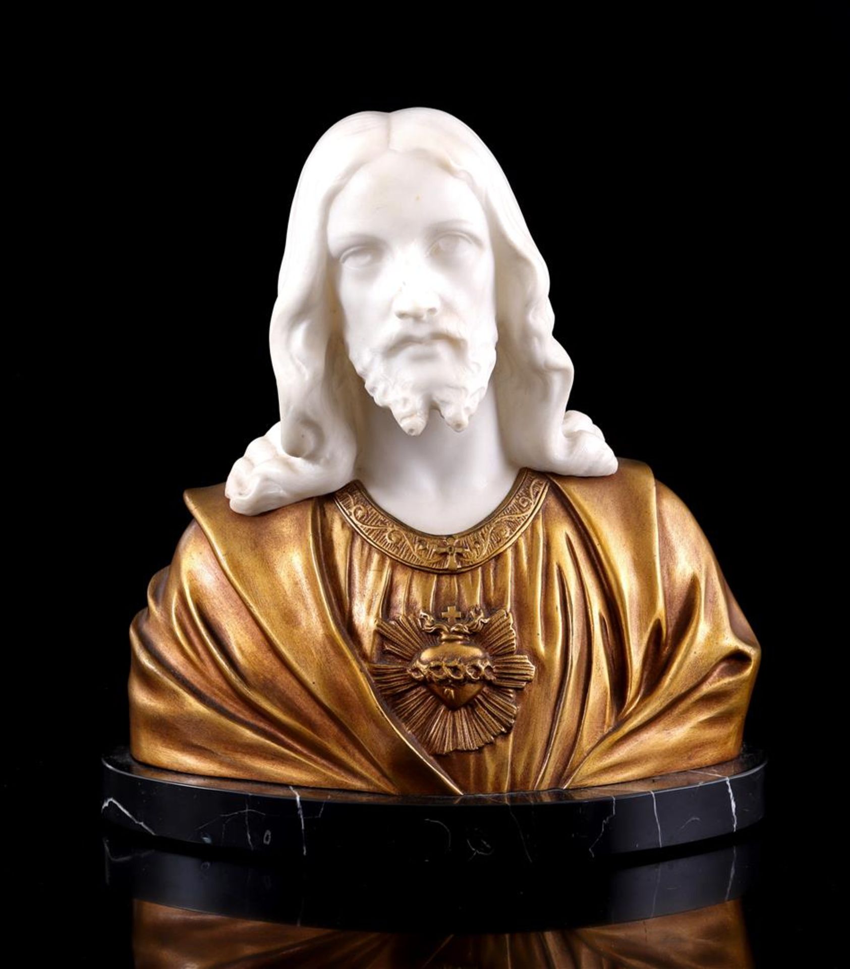 Anonymous, marble bust of Christ Sacred Heart 