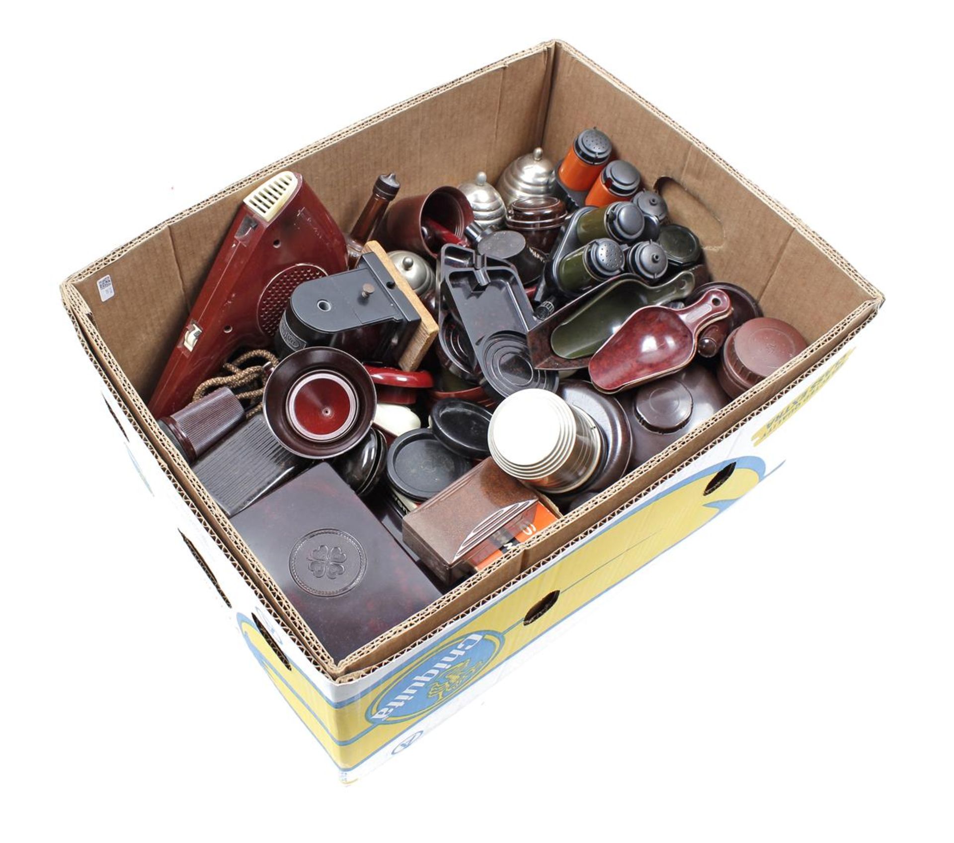 Box with collection bakelite objects