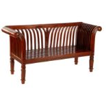 Teak empire style hall bench