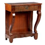 Mahogany veneer Biedermeier trumeau with drawer