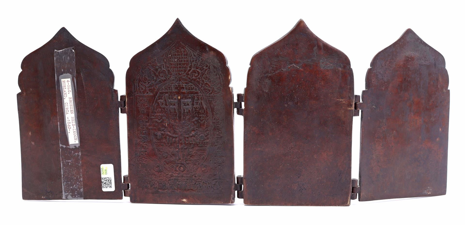 Bronze four-panel icon with various religious scenes, Russia - Bild 6 aus 7