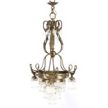 4-light classic chandelier with glass icicles