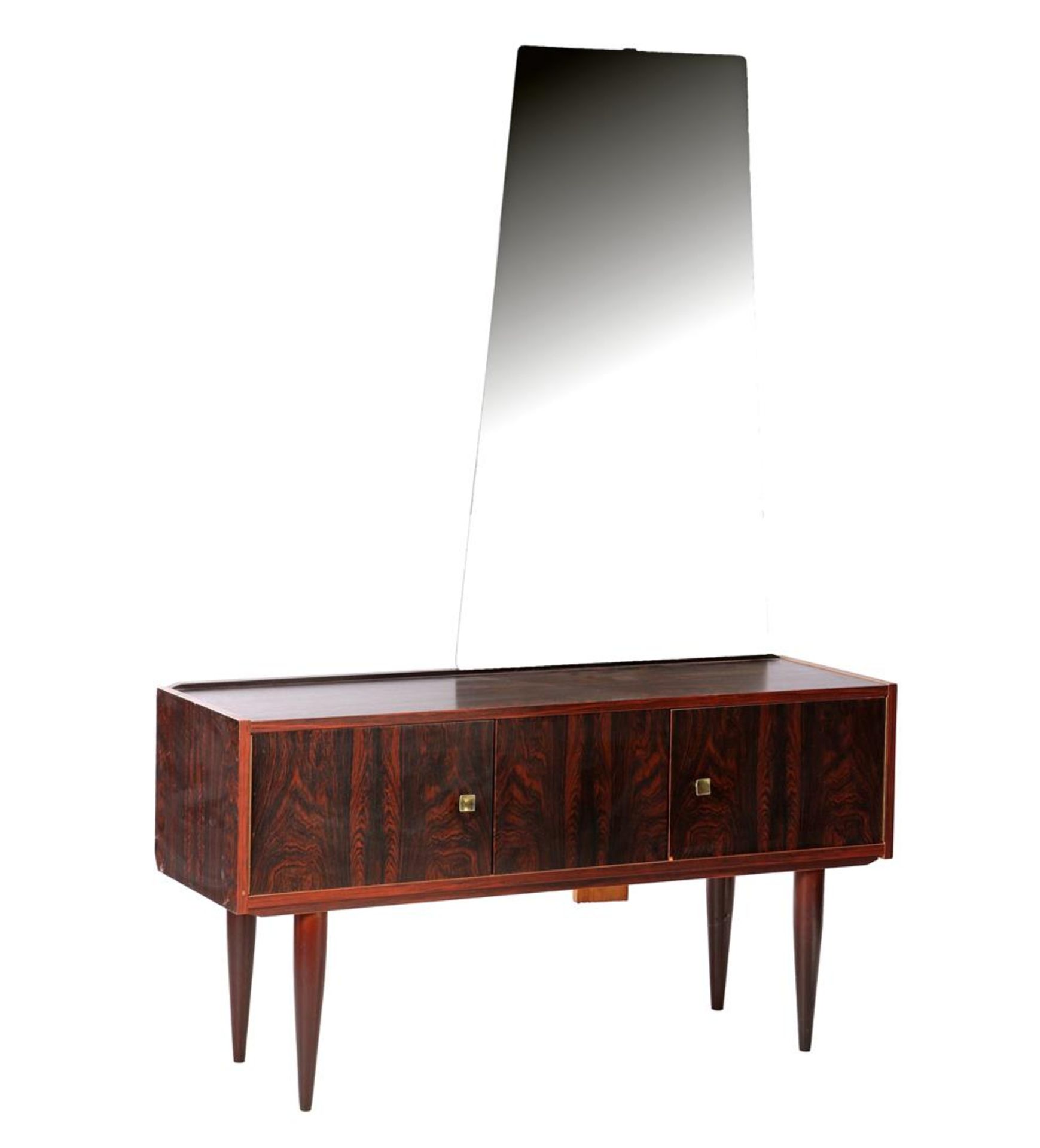 2-door rosewood veneer toilet furniture with mirror upstand