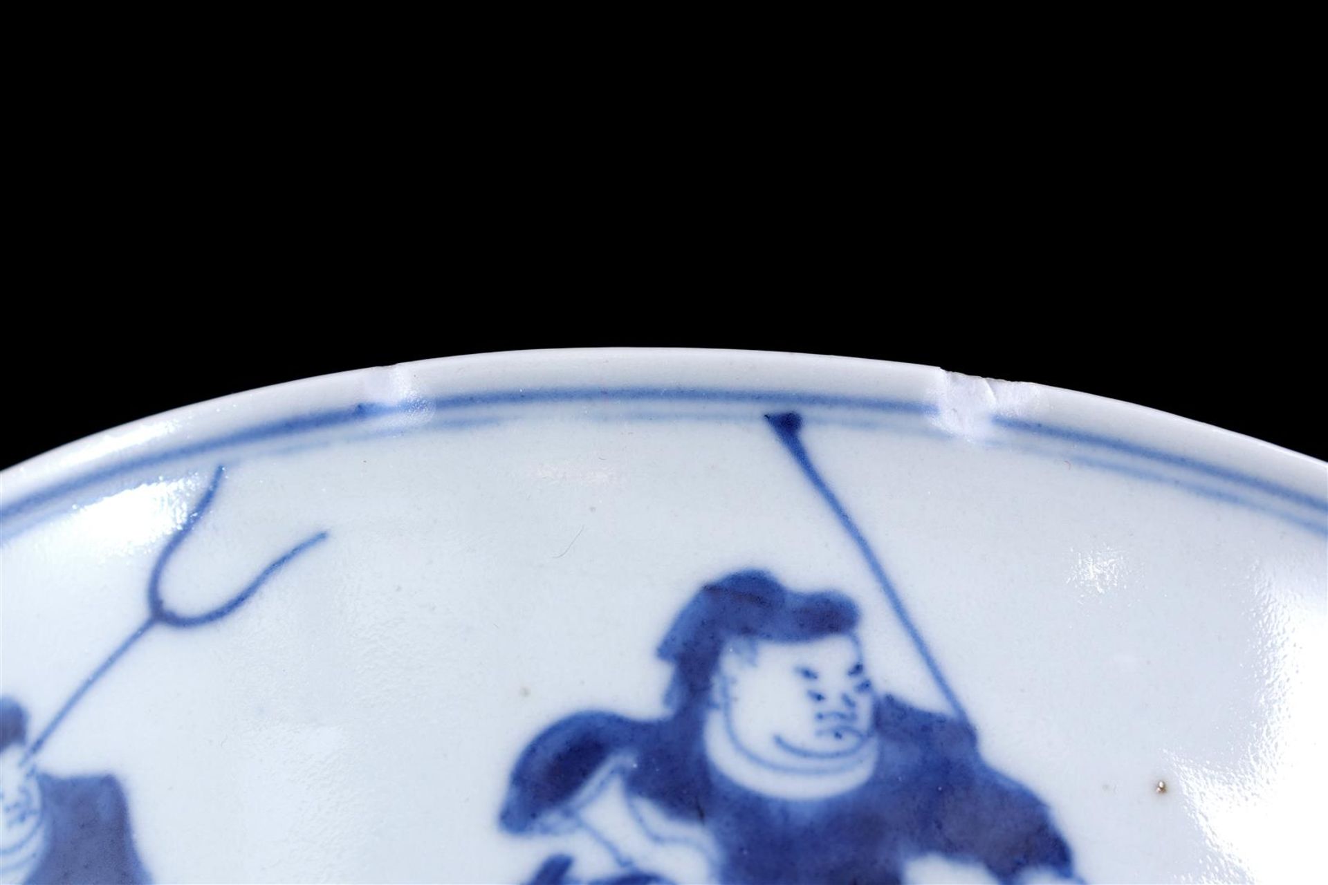 Porcelain bowl with blue and white decor of a house in a mountain landscape  - Bild 6 aus 6