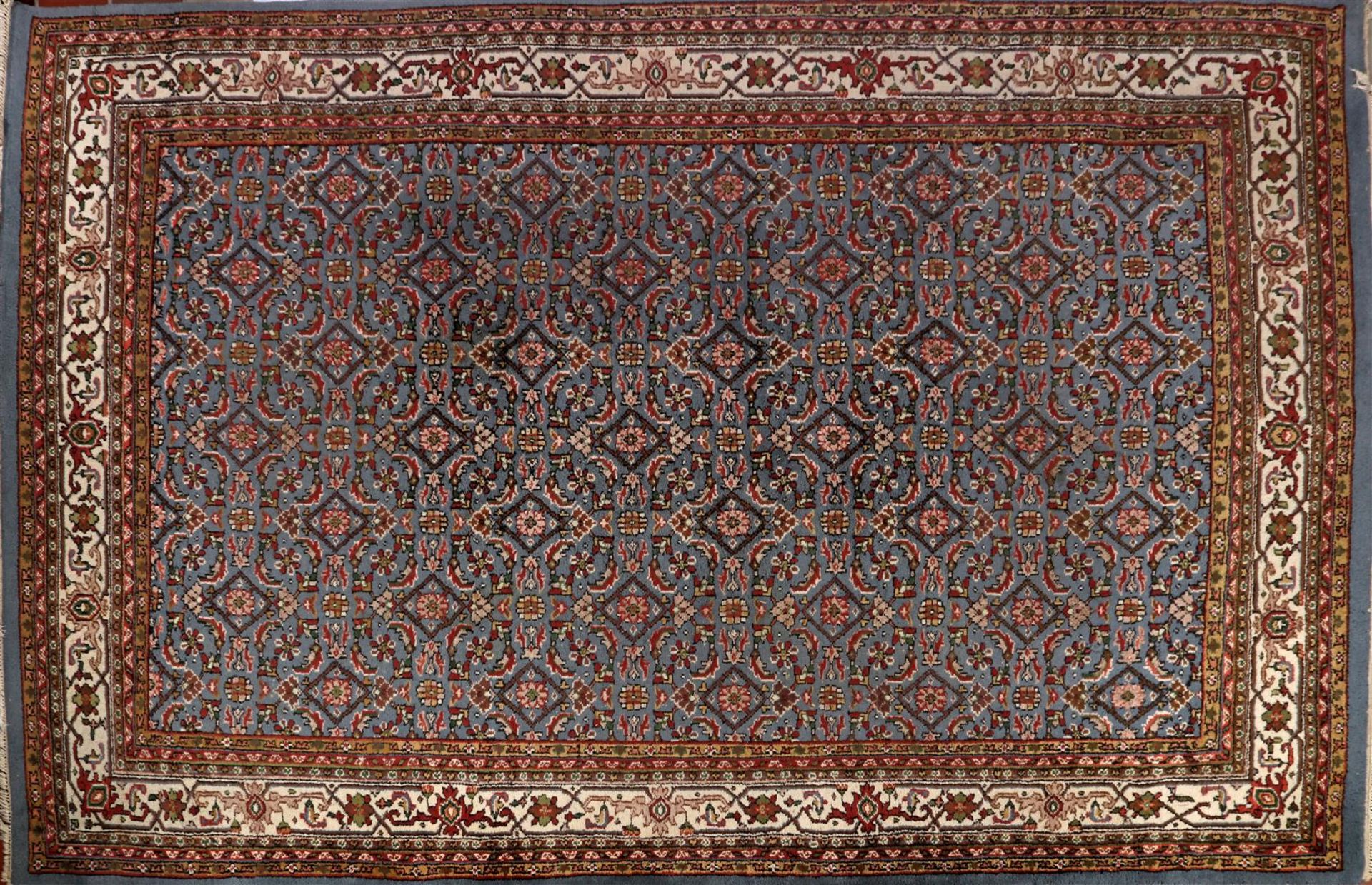 Hand-knotted wool carpet with Oriental decor