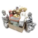 Box with porcelain dolls