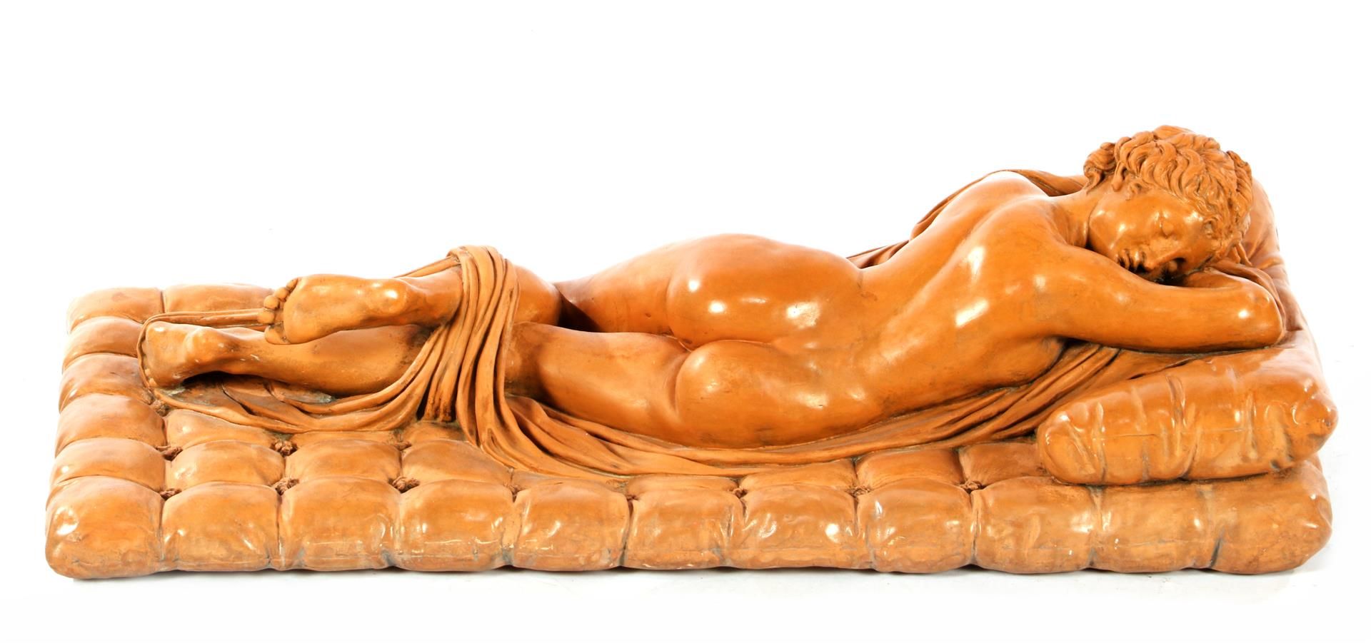 Terracotta sculpture of the sleeping Hermaphroditus