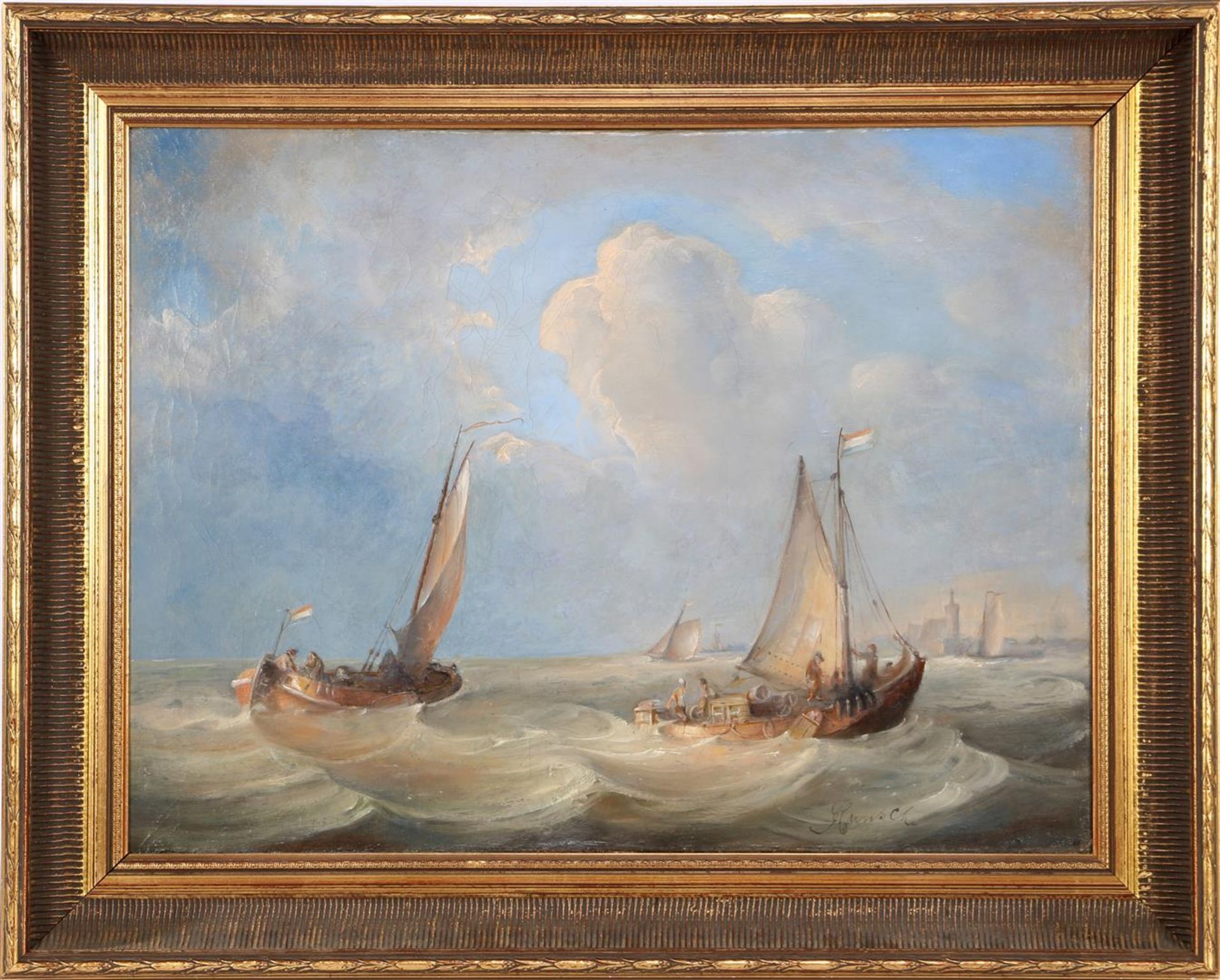 Unclearly signed, maritime scene