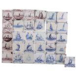 lot 22 17th and 18th century glazed earthenware tiles