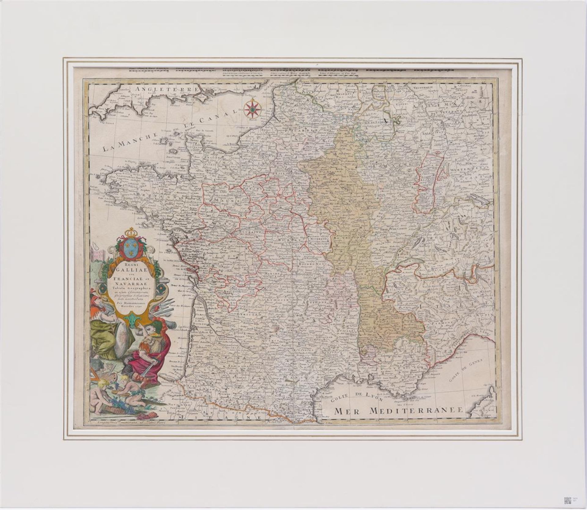 Antique topographic map Regni Galliae Franciae et Navarrae - Image 2 of 4