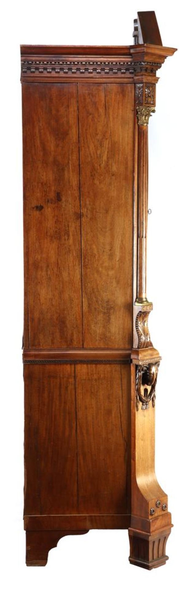 Mahogany veneer on oak cabinet with tympanum hood with vase on top - Bild 11 aus 11