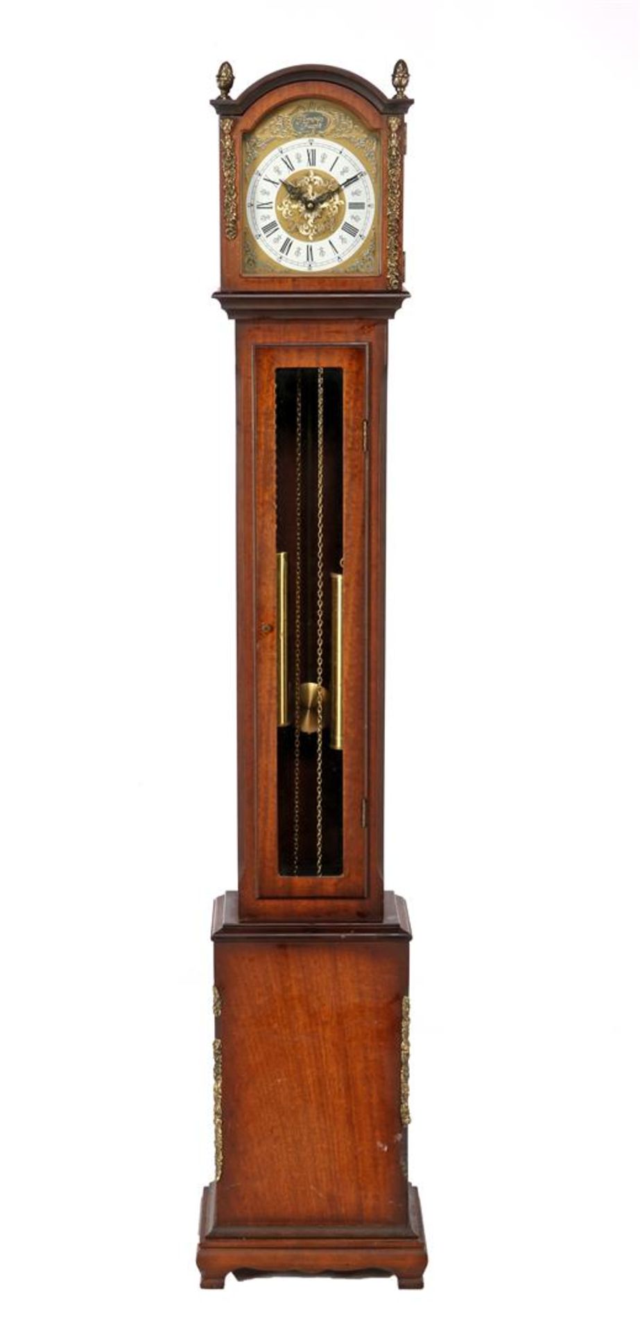 German grandfather clock in walnut veneer case