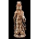 Glazed earthenware statue of a standing Quanyin, China ca. 1900
