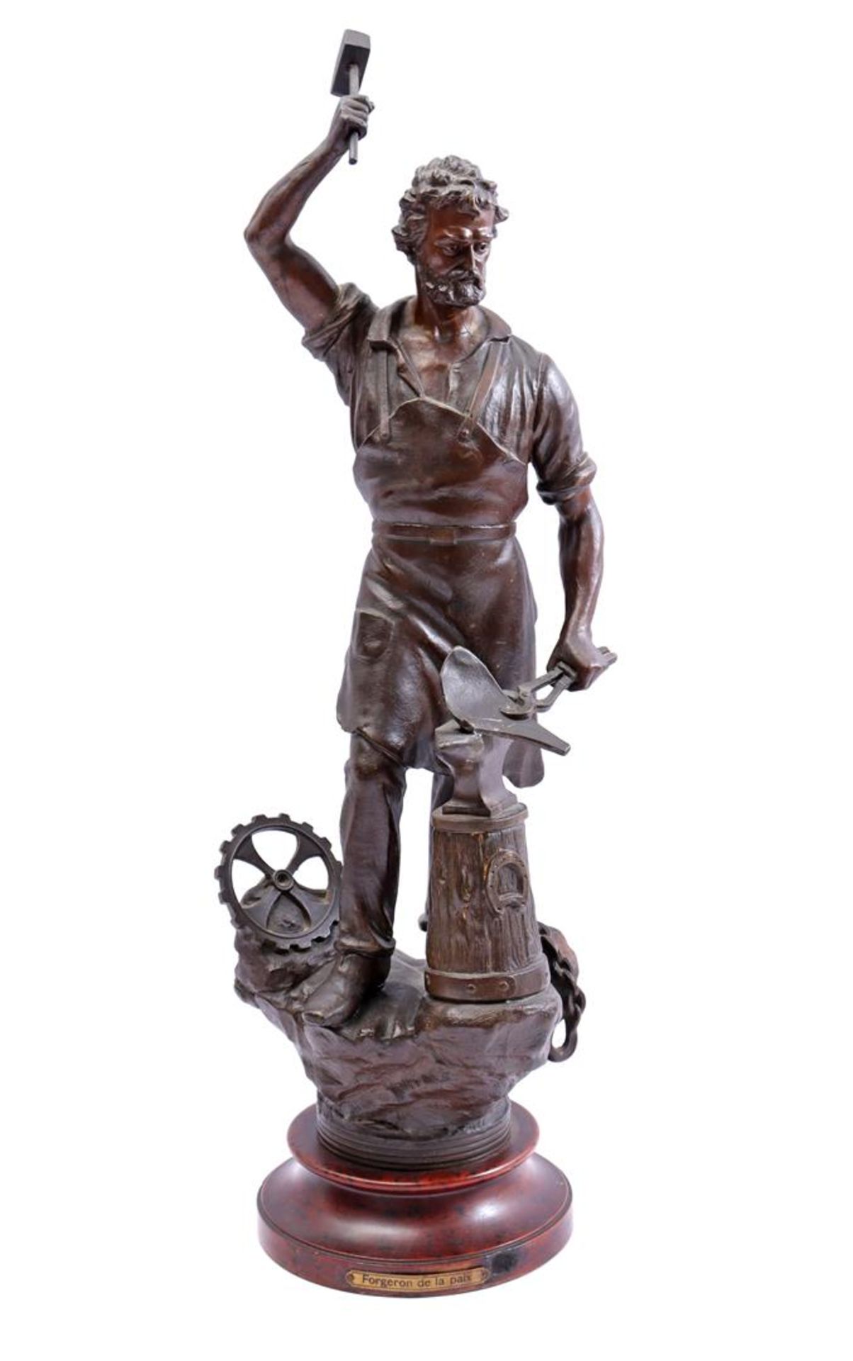 Zamak statue of a blacksmith