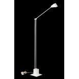 White lacquered adjustable metal floor lamp