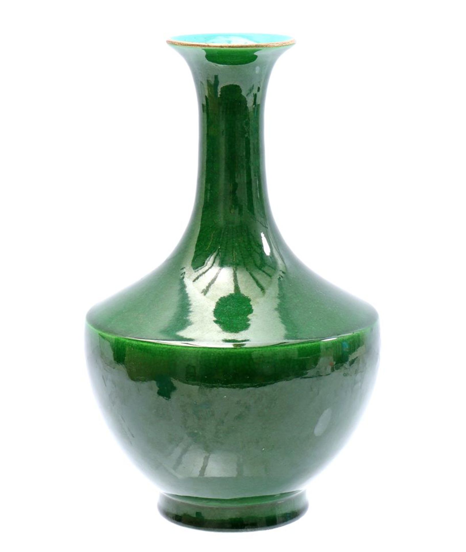 Green glazed porcelain vase, China