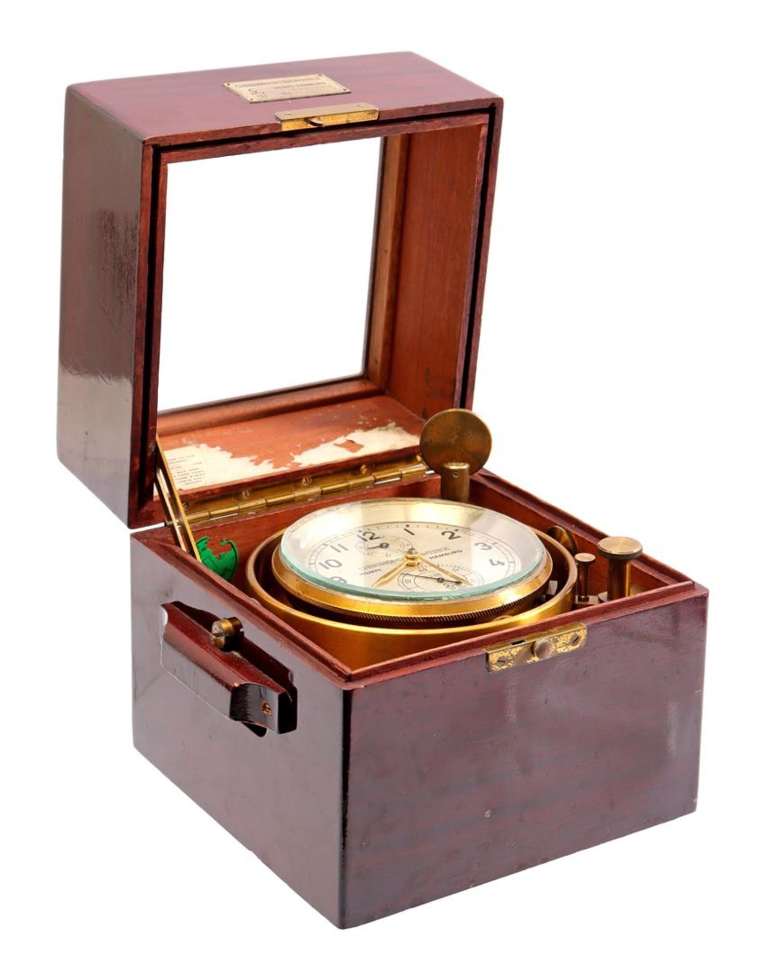 Wempe Chronometerwerke No. 6345, brass maritime chronometer 
