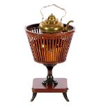 Walnut slatted tea stove with copper inner container