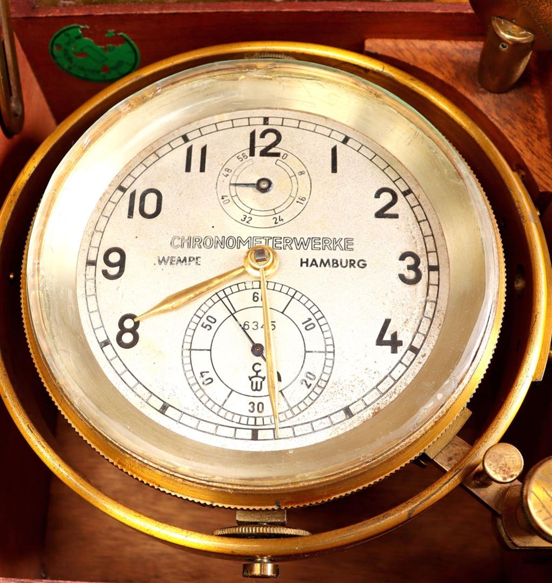 Wempe Chronometerwerke No. 6345, brass maritime chronometer  - Bild 2 aus 2
