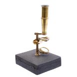 Brass travel microscope with preparations