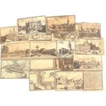 17 engravings depicting Dutch town and village