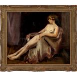 Anonymous, posing nude in chair