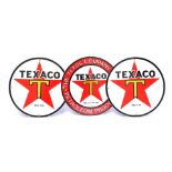 3 enamelled advertising signs Texaco