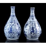 2 porcelain pipe vases